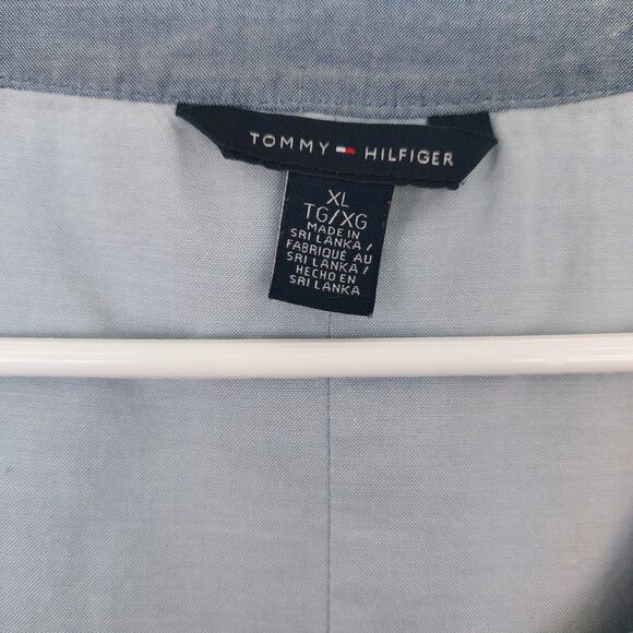 Tommy Hilfiger Tank Top Womens XL Blue and Chambray 100% Cotton Summer Classic - Picture 7 of 7